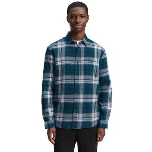 Tom Tailor - Relaxed Checked Shirt - Diepblauw met Groene Ruit - Overhemd