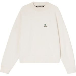 Palm Angels - PXP-logo - Gebroken Wit - Sweatshirt - Lange Mouw - 100% Katoen