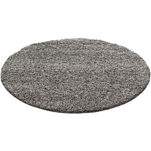 Tapijtenloods Basic Rond Shaggy vloerkleed Taupe Hoogpolig- 120 CM ROND