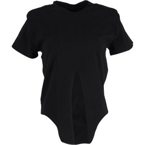 Isabel Marant Voorzijde Strik T-Shirt in Zwarte Katoen