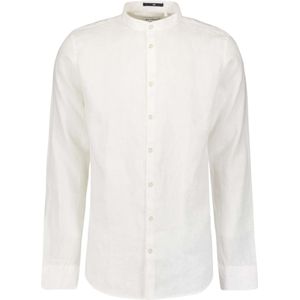 No Excess Overhemd lang mouw met moa boord linnen white