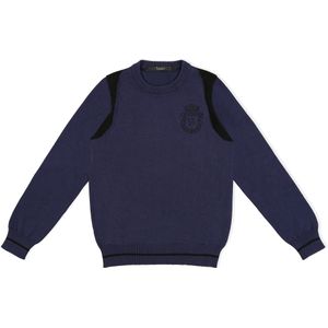 Pullover - Ronde Hals - Lamswol en Kasjmier - Effen - Jacquard Geweven Dessin