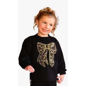 Angels Face Meisjes sweater paula leopard tulle bow zwart