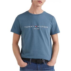 Tommy Hilfiger Slim fit t-shirt met logo grijs