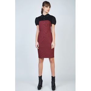 Conquista Fashion - Puff Sleeve Fitted Dress - Jerseyjurk