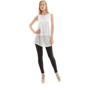 Gelaagde Tuniek - Soepele Stof van Tencel - Mouwloos - Zwart