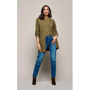 Beau - Vest - Olijfgroen - Grafisch Ajourpatroon