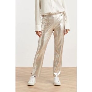 Smashed Lemon - Damesglanzende Metallic Broek - Zilver