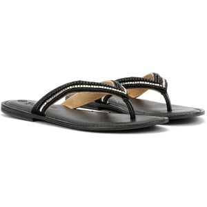 Tower Footwear - Metallic Bead Thong - Dames Sandalen - Zwart - Teenslippers