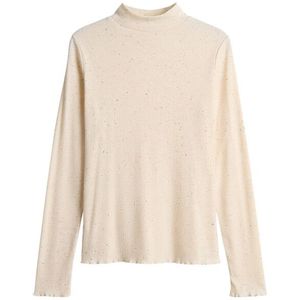 OPUS - Suhanna - T-shirt - Beige - Met Opstaande Kraag