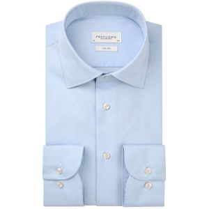 Profuomo - Twill Hemd - Lichtblauw - Slim-fit - Strijkvrij Katoen - Lange Mouw