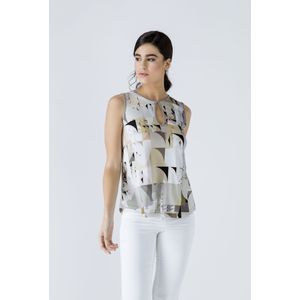 Top - Taupe - Mouwloos - Stretch Jersey - A-lijn Silhouet