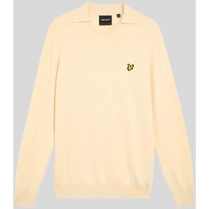 Lyle & Scott - Katoenen Merino Voetbaltrui - Beigebruin