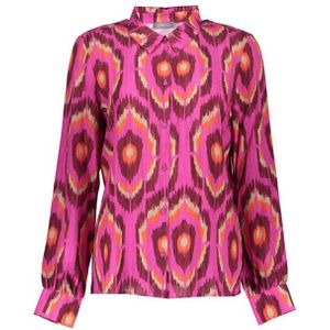 Geisha - Blouse - Pink/fuchsia - Met Grafische Print En Lurex - 53635 20