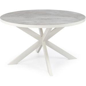 Stalux Ronde eettafel 'daan' 135cm, kleur wit / beton