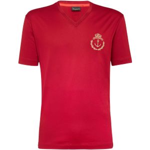 Billionaire - T-shirt - Rood - V-Neck SS Members Only - Katoen