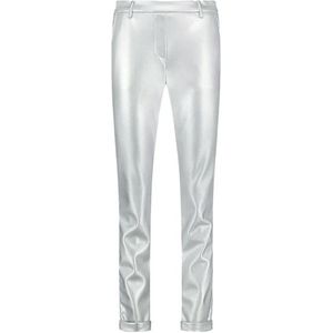 NUKUS - Roos Pants - Broek - Silver - Vegan Leer - Elastische Tailleband