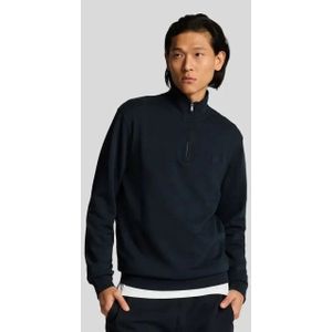Lyle and Scott Ml2258ton superfine zip dark navy heren sweater