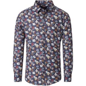 Casamoda - Heren Overhemd - Blauw - 100% Katoen - Casual Fit