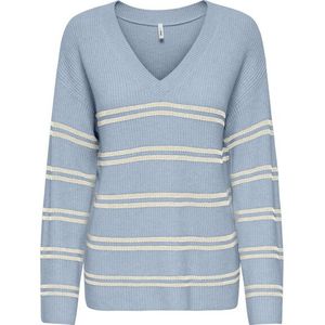 Only Onlibi ls stripe v-neck cc knt