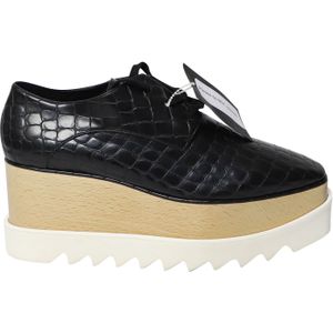 Stella McCartney Elyse Platform Veterschoenen in Zwart Leer