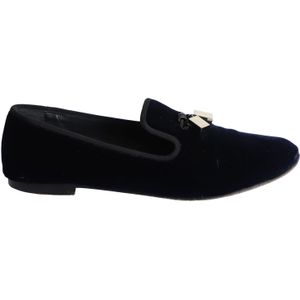 Giuseppe Zanotti Veronica Platte Loafers in Marineblauw Velours
