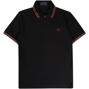 Fred Perry - Poloshirt - Zwart - Katoen - Dubbel Getipt