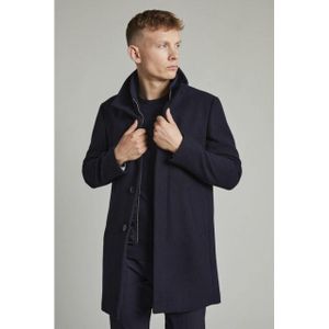Matinique Harvey  classic wool 181112 color dark navy - wollen lange jas