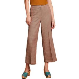 King Louie - Federica Pants - Ruitprint - Chino Broeken - Blauw Beige Terra
