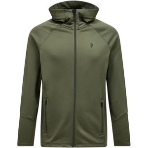 Peak Performance - Rider Essentials Midlayer Zip Hood - Groen - Tussenlaag