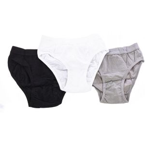 Meisjesonderbroeken - Grijs-Zwart-Wit - Katoen-Elastaan - Verpakking van 3