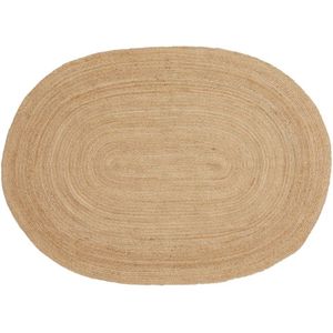 House Nordic Bombay rug rug in braided jute, nature, oval, 140x200 cm