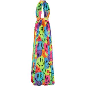Philipp Plein - Chiffon Lange Jurk - Veelkleurig - Halternek - Gedrapeerd