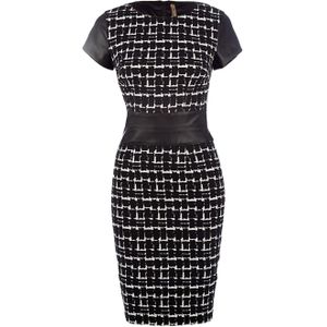 Aansluitende Winterjurk - Ronde Hals - Kapmouwen in Imitatieleer - Gevoerd