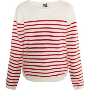 Dreimaster Gebreide trui Dames Wol Wit Rood