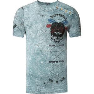 Rusty Neal - T-shirt - Gewassen Ronde Hals - Katoen