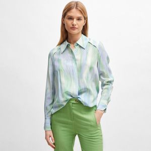 BOSS - Bacie - Zijden Blouse - Blauwgroen