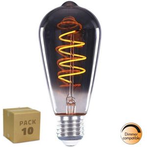 Highlight 10 pack – exclusive collection – filament lamp e27 – smoke – 3 step dimming – 9w – 2200 kelvin – warm licht – Ø6.4cm