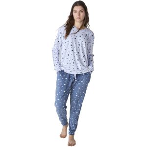 JJB4 Damespyjama van fluweel met lange mouwen