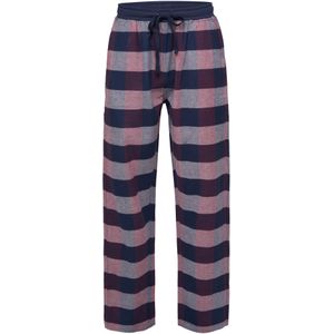 Phil & Co Heren pyjamabroek lang geruit flanel blauw/rood