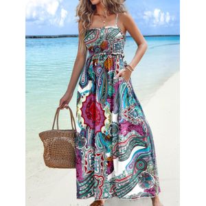 Paisley Print Maxi-jurk Met Zakken