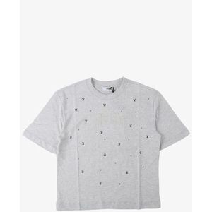 Msgm - Junior Studded Oversized T-shirt - Grey Melange