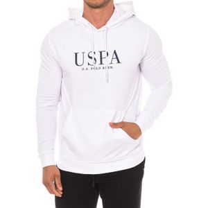 U.s. Polo Assn. - Hoodie - Wit - Heren - Katoen - Met Verstelbaar Trekkoord