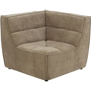 J-Line hoekfauteuil grid populierenhout/schuim donker taupe 98x98x83cm