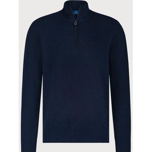 Blue Industry - Fijn Gebreide Trui - Donkerblauw - Half Zip