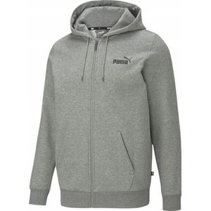 Puma - Heren ess logo full zip hoodie - Zwart - Hoodie
