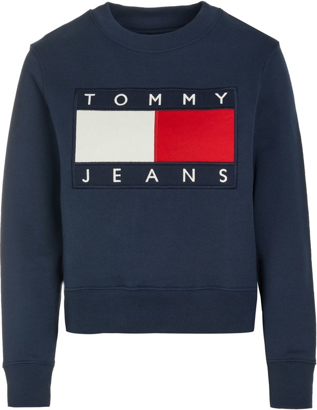 Tommy Hilfiger - Pullover Sweater - Blauw - Gebreid - Ronde Hals