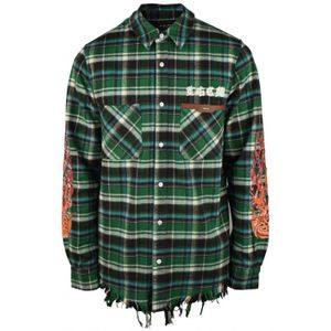 AMIRI - Overhemd - Groen - Geruit Katoenen Overshirt