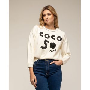 Jumper - COCO 5 - Gebreide Trui - Met Lange Mouwen - Ribboord aan Kraag en Manchetten