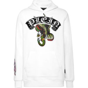 Philipp Plein - Stones Gothic - Hoodie - Wit - Katoenfleece